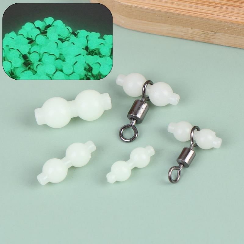 Monofilament Line - 50Pcs Luminous Gourd Bead Fishing Swivel