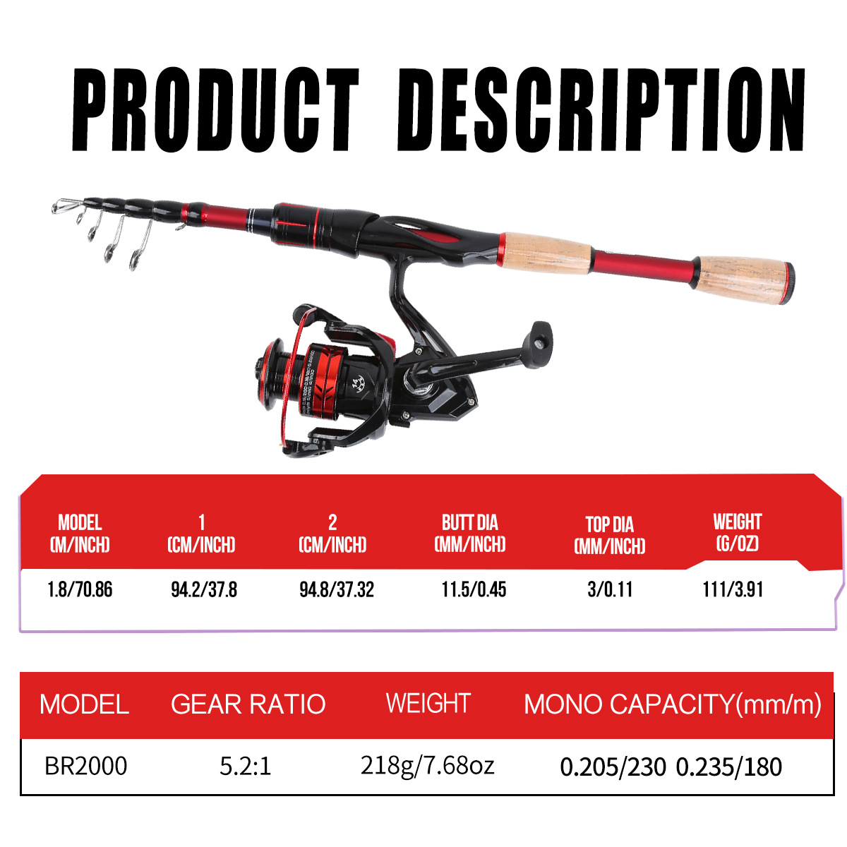 1.8m Carbon Fiber Telescopic L - đánh giá và giá Fishing Line Box