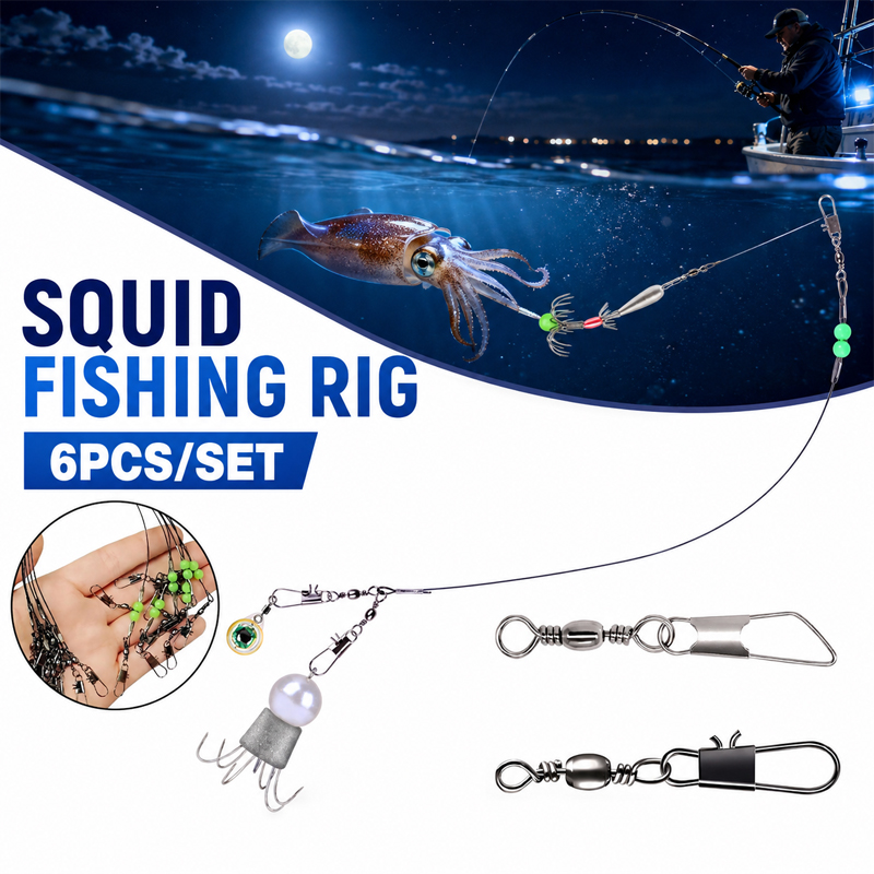 6pcs Squid Fishing Rig Octopus - đánh giá và giá Saltwater Line